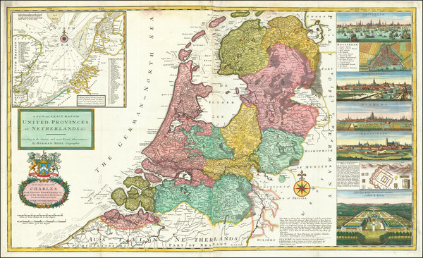 73-Netherlands and Luxembourg Map By Herman Moll