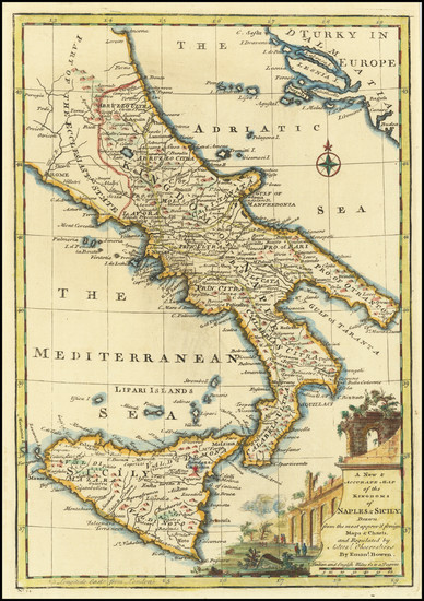 15-Italy and Balearic Islands Map By Emanuel Bowen