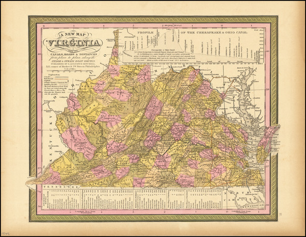 29-Virginia Map By Samuel Augustus Mitchell