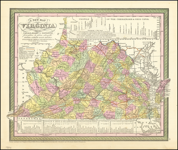 75-West Virginia and Virginia Map By Thomas, Cowperthwait & Co.