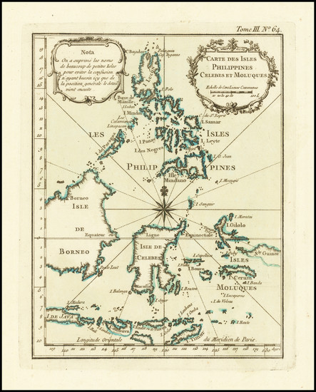 95-Philippines Map By Jacques Nicolas Bellin