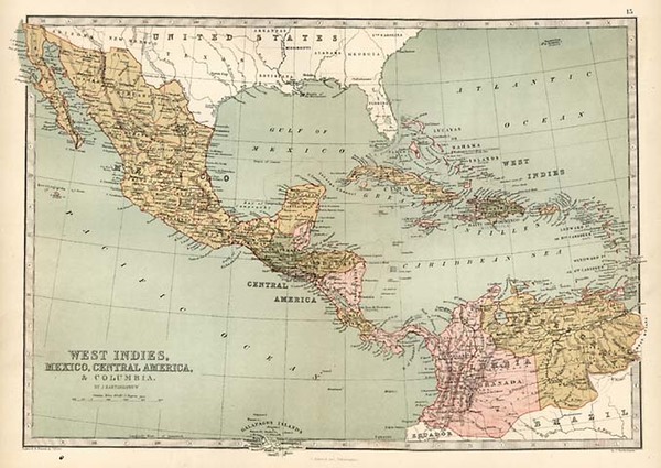 3-Mexico, Caribbean and Central America Map By T. Ellwood Zell