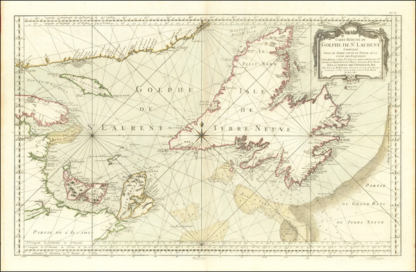 86-Eastern Canada Map By Jacques Nicolas Bellin