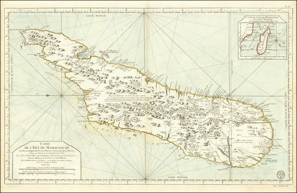 99-African Islands, including Madagascar Map By Jacques Nicolas Bellin