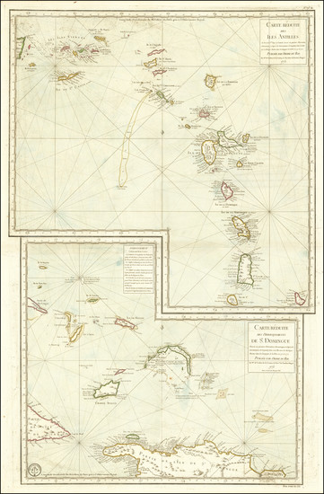51-Caribbean and Bahamas Map By Depot de la Marine