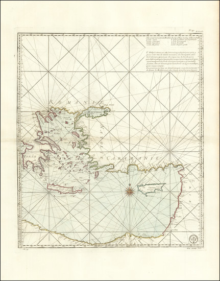 70-Mediterranean and Holy Land Map By Depot de la Marine / Jacques Nicolas Bellin