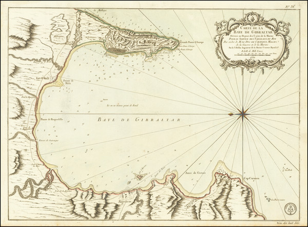 48-Gibraltar Map By Depot de la Marine