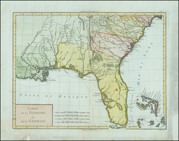 11-Florida, Southeast and Georgia Map By Pierre Antoine Tardieu