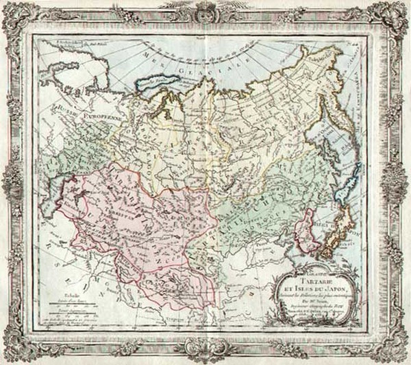 34-Asia, China, Japan, Korea and Russia in Asia Map By Louis Brion de la Tour