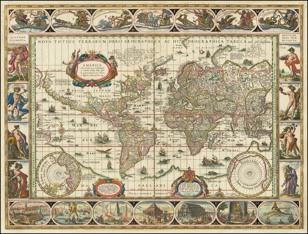 96-World Map By Willem Janszoon Blaeu