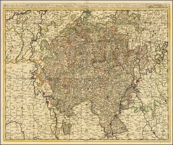 22-Belgium, Luxembourg and Mitteldeutschland Map By Gerard & Leonard Valk