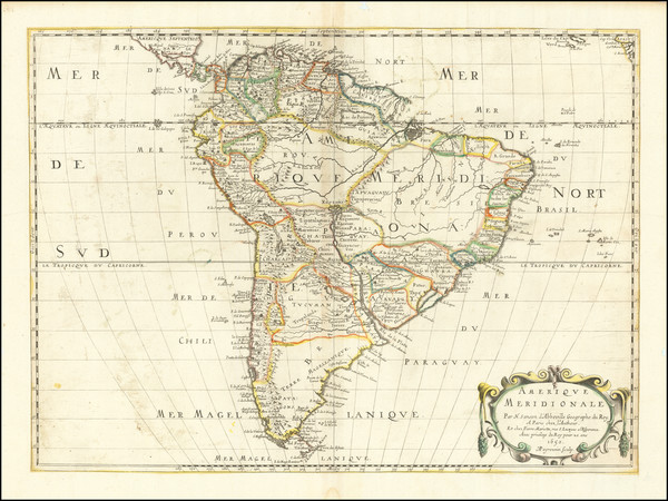 58-South America Map By Nicolas Sanson