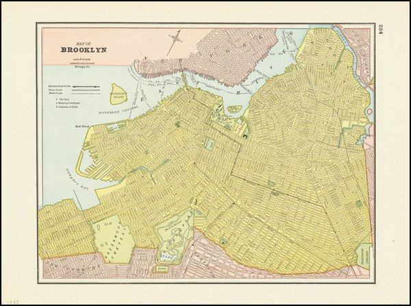 60-New York City and New York State Map By George F. Cram