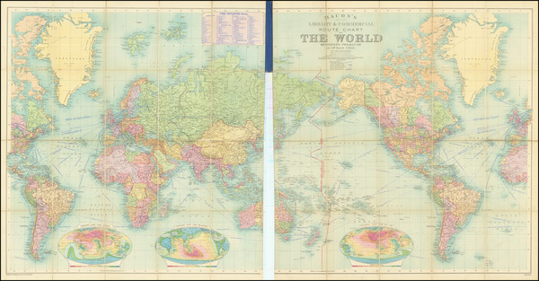 15-World Map By G.W. Bacon & Co.