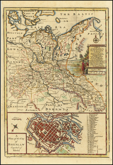 66-Poland and Norddeutschland Map By Emanuel Bowen