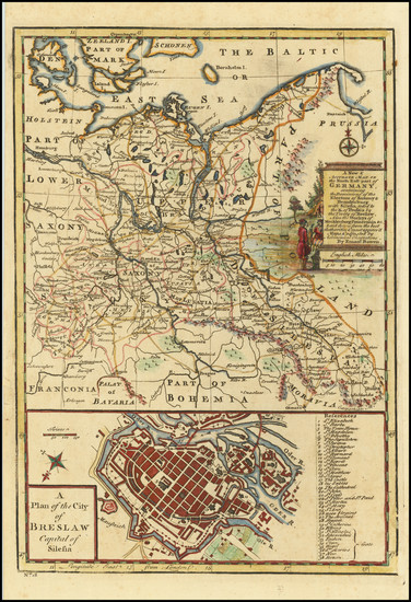 54-Poland and Norddeutschland Map By Emanuel Bowen