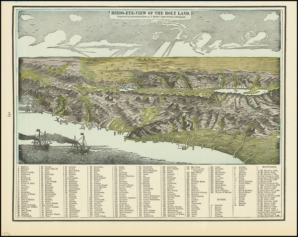 92-Middle East and Holy Land Map By George F. Cram