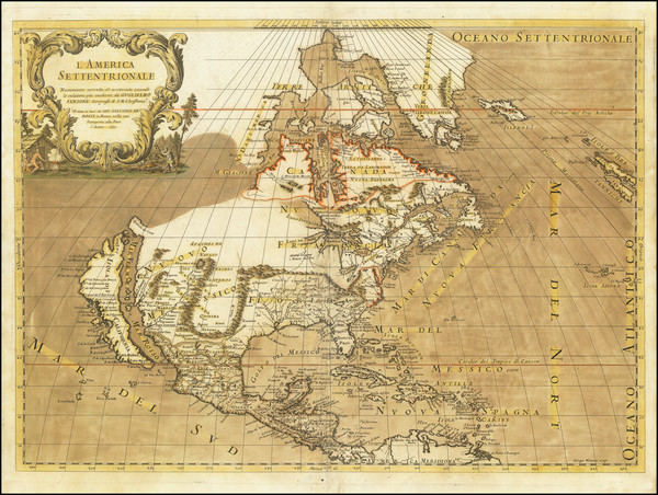 72-North America and California as an Island Map By Giacomo Giovanni Rossi