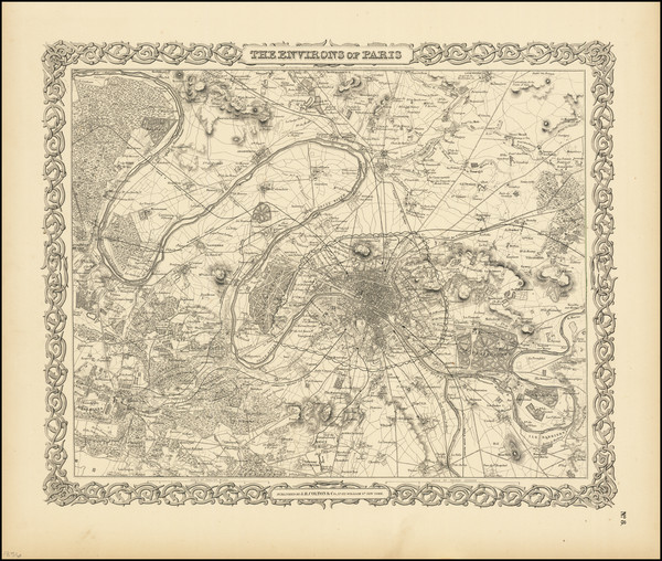 82-Paris and Île-de-France Map By Joseph Hutchins Colton