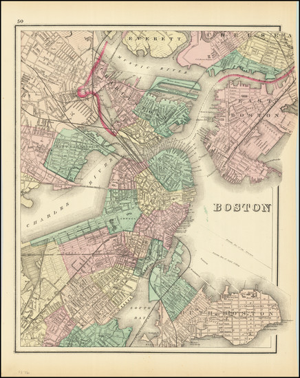 28-Boston Map By O.W. Gray