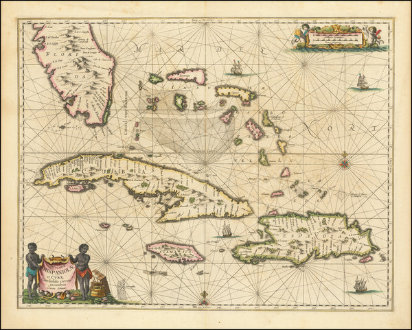 64-Florida, Cuba, Hispaniola and Bahamas Map By Jan Jansson