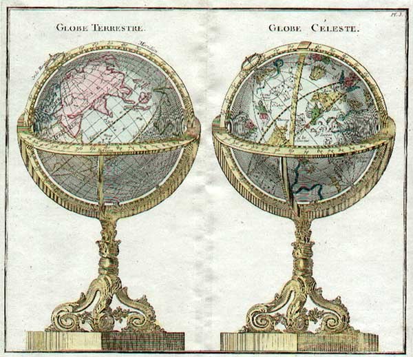 80-World, Celestial Maps and Curiosities Map By Louis Brion de la Tour