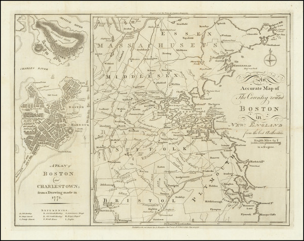 64-New England, Massachusetts and Boston Map By Town & Country Magazine