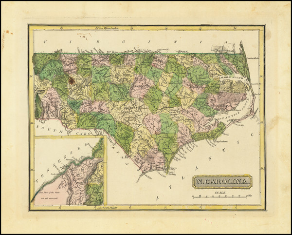 94-North Carolina Map By Fielding Lucas Jr.
