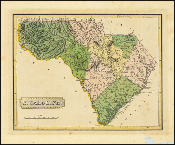 32-South Carolina Map By Fielding Lucas Jr.