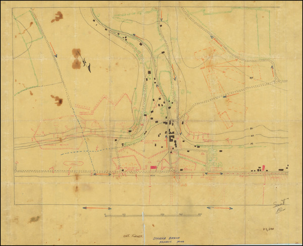 87-World War II and Normandie Map By Staff Sargeant Turner Shepard