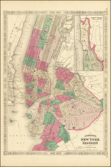 8-New York City Map By Alvin Jewett Johnson