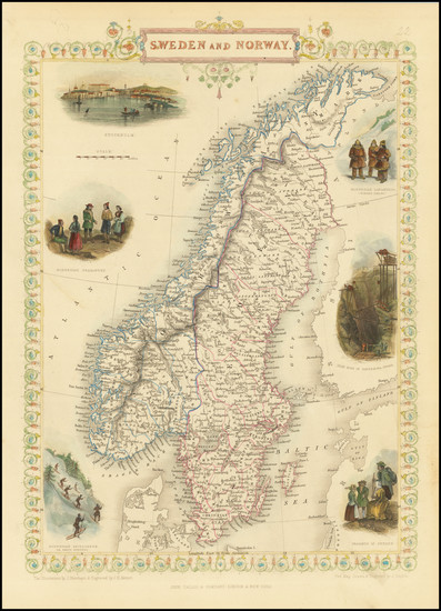 82-Scandinavia, Sweden and Norway Map By John Tallis