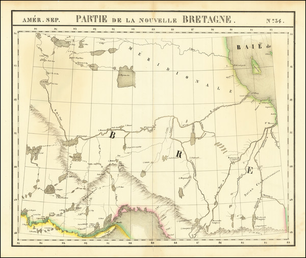 66-Michigan, Eastern Canada and Western Canada Map By Philippe Marie Vandermaelen