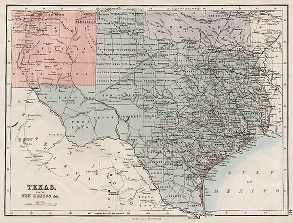 48-Texas, Plains and Southwest Map By Adam & Charles Black