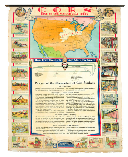 62-United States and Pictorial Maps Map By Corn Products Refining Company