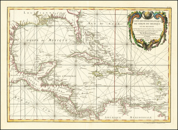 79-Florida, South and Caribbean Map By Giovanni Antonio Rizzi-Zannoni