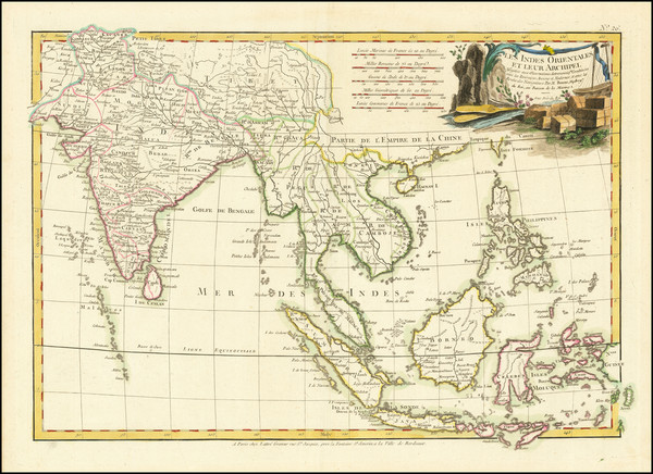 94-India, Southeast Asia, Philippines and Indonesia Map By Jean Lattré