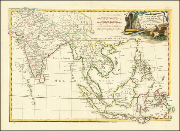 34-India, Southeast Asia, Philippines and Indonesia Map By Jean Lattré