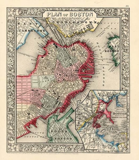 54-New England Map By Samuel Augustus Mitchell Jr.