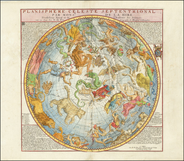 89-Celestial Maps Map By Nicolas de Fer