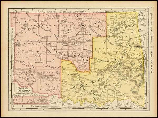 22-Oklahoma & Indian Territory Map By Rand McNally & Company