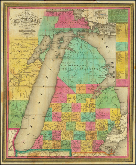 19-Michigan Map By Samuel Augustus Mitchell