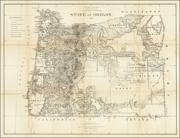 36-Oregon Map By General Land Office