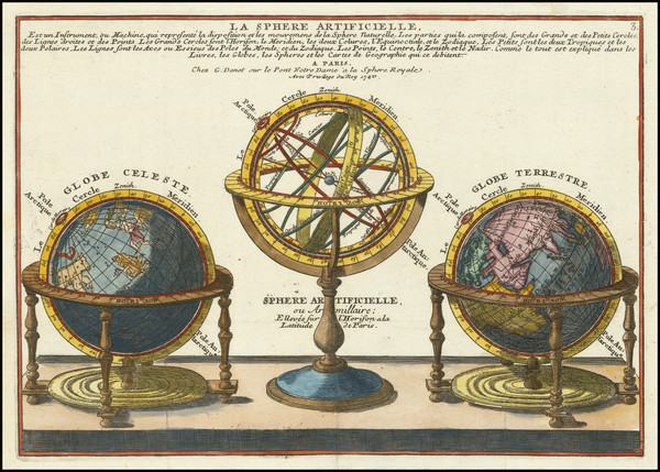 53-World, Celestial Maps and Curiosities Map By Nicolas de Fer / Guillaume Danet