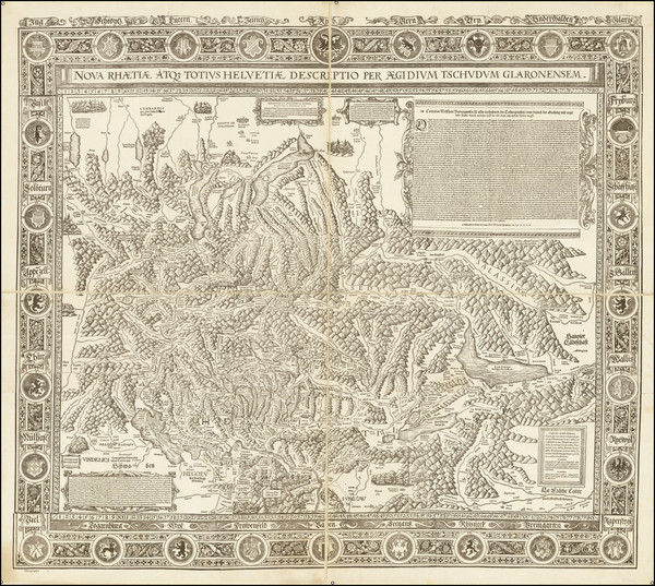 40-Switzerland Map By Aegidius Tschudi / Hofer & Burger