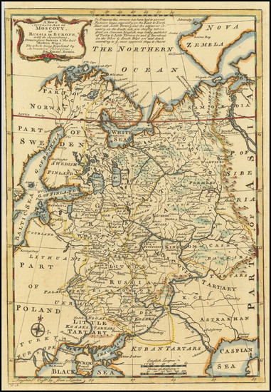 96-Russia Map By Emanuel Bowen