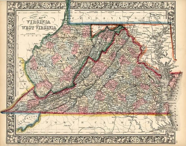 32-Mid-Atlantic and Southeast Map By Samuel Augustus Mitchell Jr.