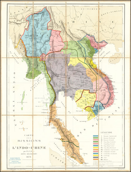 17-Malaysia and Thailand, Cambodia, Vietnam Map By Abbe Lesserteur 