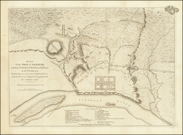 32-Southeast, Georgia and American Revolution Map By Charles Stedman / William Faden