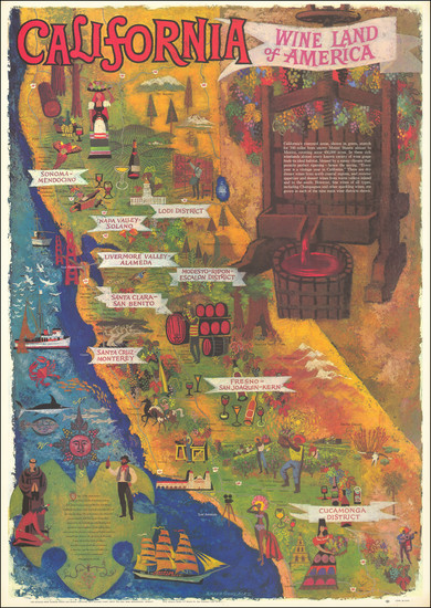 64-Pictorial Maps and California Map By Amado Gonzalez